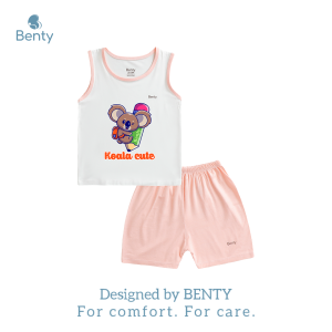 Bộ ba lỗ phối viền BENTY in hình Koala cute BT100 chất vải mềm mịn đồ bộ trẻ em chính hãng