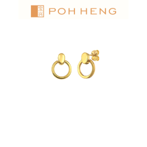 Poh Heng Jewellery 22K Ring Earrings in Yellow Gold [Price By Weight]