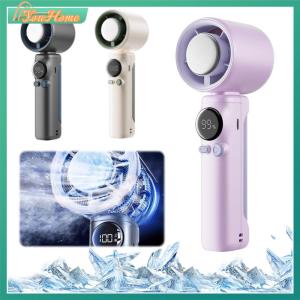 【Fast Delivery】 Portable Hand Held Personal Turbo Fan Digital Power & Speed Display USB Rechargeable Handheld Fan for Home Office Travel Outdoor 【Arrive 1-3 Days】
