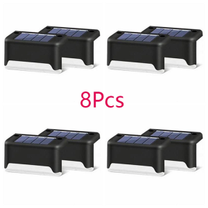 4PCS/8PCS/16PCS Warm White Step Deck Lights Path Stair LED Solar Lights IP65 Waterproof Outdoor Garden Yard Fence Wall Lawn Landscape Lamp Staircase Night Light Drop