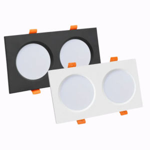 Double-head Square Downlight Recessed LED Ceiling lamp Downlight 2*5W/2*7W/2*9W/2*12W/2*15W/2*18W WhitetBlack Kitchen indoor lighting Led lamp light