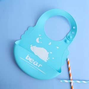 💖SG Ready Stock💖 Silicone Baby Eating Bib Three-D Waterproof Super Soft Food Rice Bag Large Drool Bag Adjustable 围嘴
