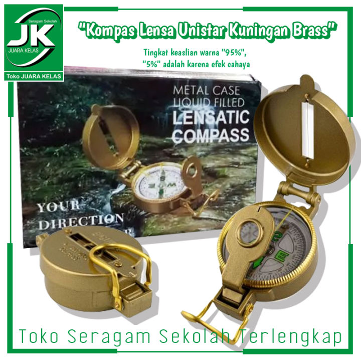 [Toko Juara Kelas] Kompas Lensa Unistar Kuningan Brass Kompas Petunjuk ...