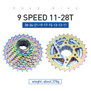 VG Sports 8 9 10 11 Speed Rainbow Road Bike Cassette Freewheel 8v 9v 10v 11v 11-25T 28T 32T 34T 36T Bicycle Freewheel Sprocket Bike Parts Accessories