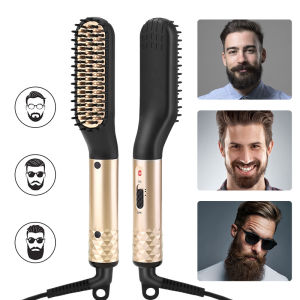 ไฟฟ้าหวีร้อน Straightener Multifunctional Quick Heated Men Beard Care แปรง Beard Anti-Scald Straightener หวีผมเครื่องมือ