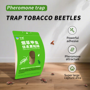 4-Pack Pest Traps for Smoke-Storage: Pheromone Lures + High-Adhesion Sticky Boards Targeted Beetle Capture Simple Installation