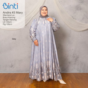 Gamis Binti Andira 3 Maxy Crinkle Batik Plus Size 5XL 6XL - Dress Muslim Wanita Mewah
