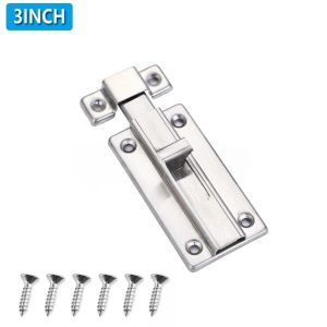 Stainless Steel Barrel Bolt Door Latch With Screws Hardware Door Lock Padlock Clasp Set