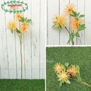 Bunga Hias Artificial Bunga Chrysant Variasi Warna Kuning & Orange Dekorasi Ruang Tamu
