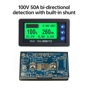 Aideepen DC 9-100V H56CS liquid crystal battery power indicator Voltage current power meter Coulombmeter Acid battery/lithium battery/lithium iron phosphate universal