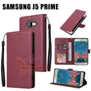 Khusus Case Dompet Lipat Tipe SAMSUNG GALAXY J5 PRIME Walet Leather Flip Case Casing Hape Dompet Polos Kulit