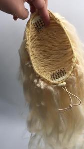 Human Hair Wig Ponytail BODY WAVE 613 # Drawstring Ponytail Human Hair