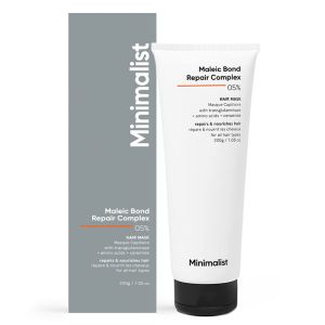 Minimalist Hair Mask for Damaged Hair Frizzy Hair Split Ends & Breakage Control Maleic Bond Repair Complex 5% Transglutaminase Amino Acids & Ceramides For Women & Men 7.05 Oz/200 gm