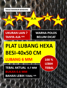 Plat Ram Lubang Hexagonal 40x50 - Grill Lubang - Plat Perforated - Plat Pintu Pagar