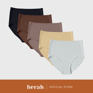 Herah Seamless High Waist Panty 5pcs Folded Edge Buttery Soft Plus Size Women