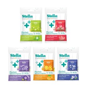 Stella Pocket Bathroom 10g - Pengharum Ruangan Kamar Mandi dengan Teknologi Slim Gel - Memberikan Kesegaran dan Menghilangkan Bau - Keharuman Selama 30 Hari
