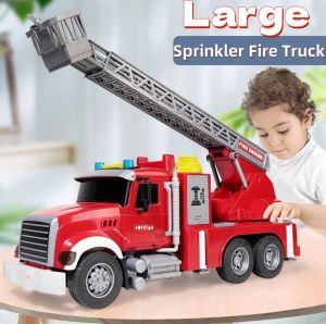 Fire Engine Rescue Car Truck Toy with Siren Sound & Light – Toy Car Set for Boys Girls Kids Pull-Backs Vehicle Playsets Birthday & Christmas Gift