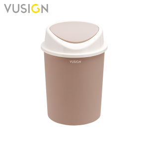 Vusign ถังขยะมินิมอล ถังขยะพลาสติก ฝาสวิง วัสดุพลาสติกPP คุณภาพดี หนา แข็งแรงทนทาน จุได้เยอะ Flip Trash