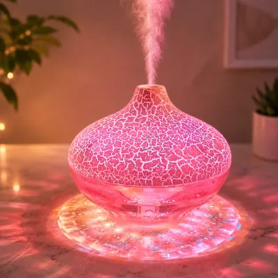 Máy Khuếch Tán Tinh Dầu RGB 300ml Phun Sương Siêu Êm Đèn Ngủ Đổi Màu Tạo Không Gian Thư Giãn Sang
