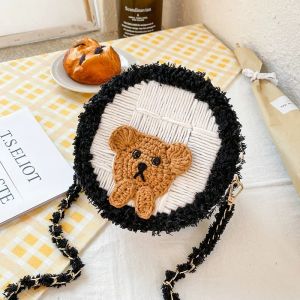 Túi Handmade Len Gấu Tròn Mẫu 2 Set Nguyên Liệu Đầy Đủ Tự Đan Túi DIY (Có Clip Hướng Dẫn Làm) - EB102