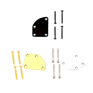 4 Holes Metal Guitar Neck Joint Plates Replacement Electric Guitar Neck Plate with Screws Guitar Hardware Parts