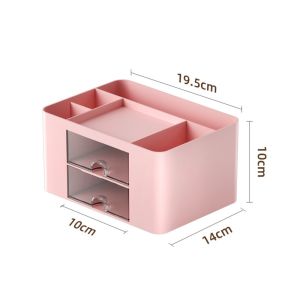FLYING Plastic Desk Organizer Multi-Functional with Drawers Stationery Storage Box Durable Large Capacity Pen Holder Students
