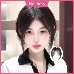 Heabety Phần giữa giả bangs Fringe tổng hợp Topper hairpiece Clip-in bang mở rộng tự nhiên vô hình clourse hairpiece phụ nữ