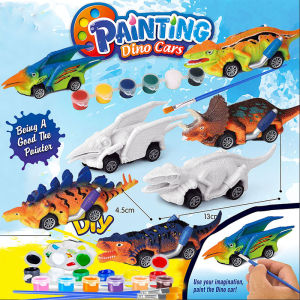 Jurassic Dinosaur Toy Car Painting Set Kids Arts Crafts Kit Paint Your Own Dinosaur Educational Christmas Birthday Toys Gifts for Children