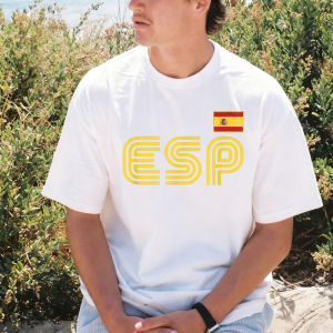 [Local Stock] VCC  Spain Flag Graphic Retro Country Espana Spaniard Pride T-Shirt Summer Cotton Short Sleeve Man Women Clothing Soft Y2k Tees