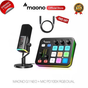 MAONO G1 NEO Paket Soundcard Interface 48V Phantom Power with PD100X RGB for Live Streaming Gaming