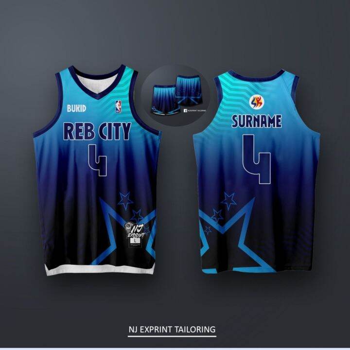 REB CITY All Star Concept Design Basketball Jersey and Shorts Blue ...