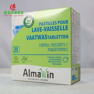 Viên Rửa Bát Almawin 25 Viên HMH.0101925 Hữu Cơ – Mùi Chanh Tự Nhiên Đánh Bay Dầu Mỡ Dịu Nhẹ Cho Tay An Toàn Sức Khỏe - BST