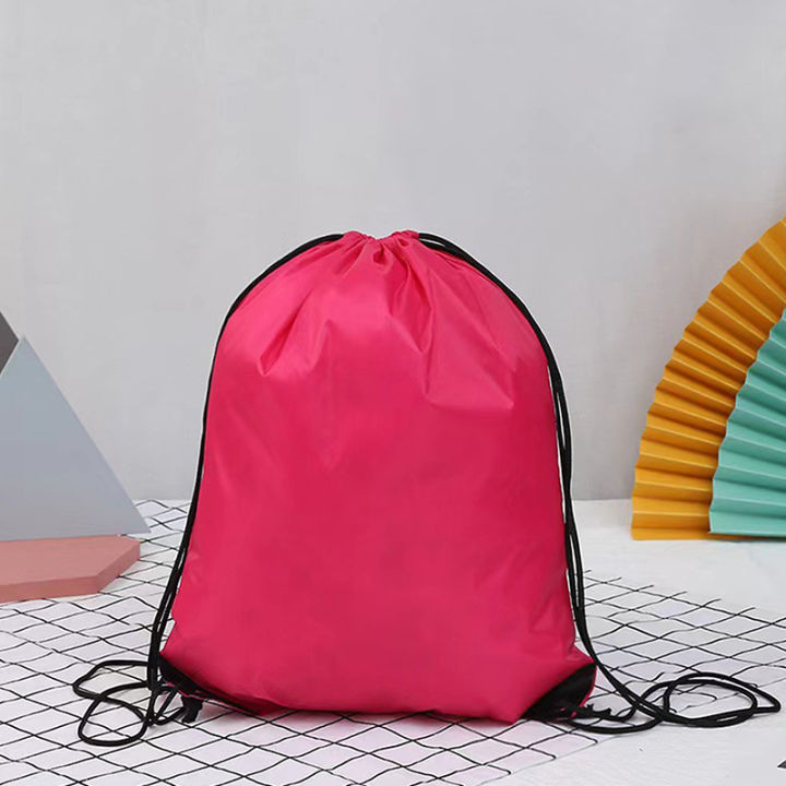 Drawstring Backpack Bag, Waterproof Draw String Back Sack With Zip Pocket,  Gym Drawstring Bags Swim Bag For Men Women-red