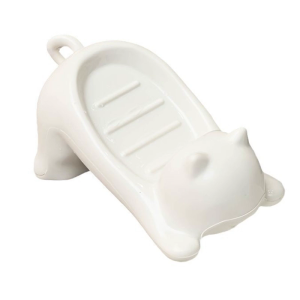 SelfDraining Soap Holder Lovely Cats Designs Plastic Soap Tray Keep Soap Dry and Mold Freely for Bathroom and Kitchen