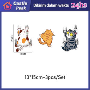 3Pcs Sticker Stiker Kucing Jatuh Stiker Mobil Waterproof Lucu Keren Hiasan Dinding Mobil Motor