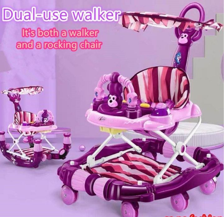 DNT 2in1 HK Baby Walker can Convert to Rocker with light & music