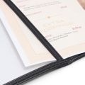 A4 Buku Menu Restoran Kulit Cover Menu Cover Pelindung Menu Sampul Buku Resto-Hitam. 