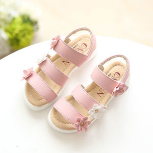 Sinered 2022 Summer Beach Baby Girl Flat Sandals Strappy Flowers Kids Toddler children for girls Shoes 21-36