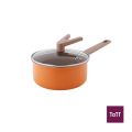 Safico Pro Aluminium Nonstick Ceramic Induction Usable Saucepan With Standable Handle Ø18xH8.5cm, 2L, Orange. 