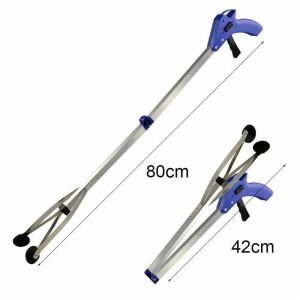 81CM Folding Garbage Picker Alloy Trash Grabber Waste Leaves Pick Foldable Litter Reachers Picker