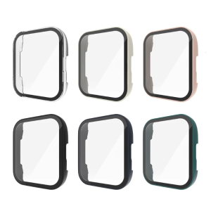 Smartwatch Frame Housing Tempered Glass Film Cover Compatible for Watch 3 Active Screen BumperShell Protector-Shockproof