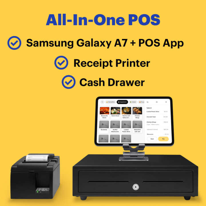 All In One POS: Samsung Galaxy A7 Tablet + POS App + Receipt Printer ...