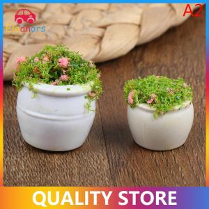[Eleanor] 2pcs Dollhouse đồ nội thất phụ kiện 1:12 Mini cây xanh Bonsai Chậu hoa