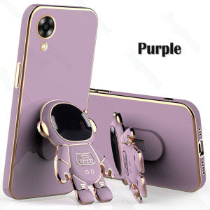 Jingsanc เลนส์รวมทุกชิ้นสำหรับ OPPO เคสโทรศัพท์ A17k หรูหรานักบินอวกาศพับได้ขาตั้งซิลิโคน TPU เคลือบผิวด้วยซิลิโคนนิ่มเคสมีขอบเลนส์รวมทุกอย่างพร้อมกรอบด้านหลัง