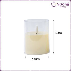 Suomi LED Electronic Candle Glass Cup Candles for Wedding Party Christmas