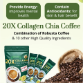FITGUM 20X Collagen Chia Coffee With Glutathione For Weight Loss Skin Whitening Organic Coffee Mix. 