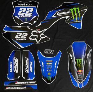 Decal kawasaki KLX 150 BF MONSTER ENERGY HITAM HIJAU A3-619 A3-670 A3-757