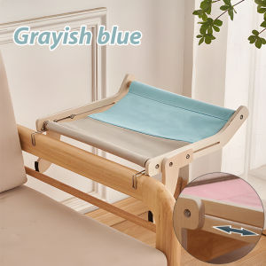 Cat Hammock Window Perch No Drill Adjustable Solid Wood Pet Bed Space-Saving Washable Anti-Static Suspended Cat Crib for Bedside Sofa Window Sill Indoor