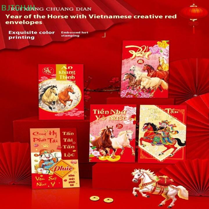 6pcs set Chinese 2026 Horse Year New Year Red Envelope Lucky Money ...