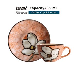 Omk Nhật Bản phong cách cổ điển gốm 250ml cốc cà phê và cốc Bộ ấm chén cốc quà tặng